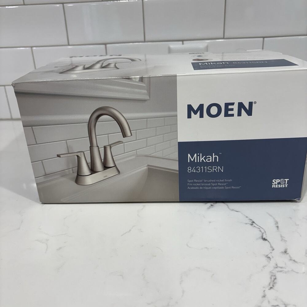 Moen Mikah 84312SRN Brushed Nickel High Arc 2 Handle Widespread Bathroom Faucet
